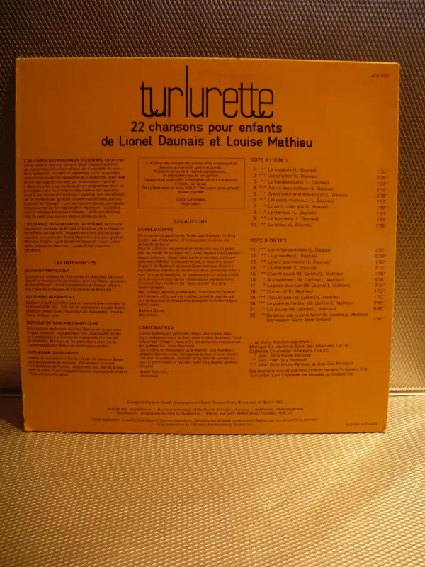 TURLURETTE ( 22  CHANSONS POUR ENFANTS DISQUE VINTAGE 1980 )62863728633601122