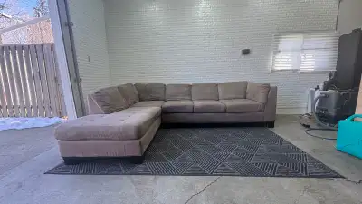 brown cloth sectional free delivery , View more