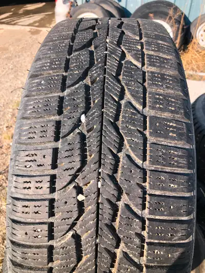 4 Good Condition Firestone Winterforce2 Winter Tires on 5 Stud Steel rims. Tires were off a 2017 Bui...