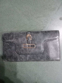 Vintage Jimmy Choo Greyish Black Leather Wallet.