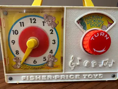 Vintage 1970’s Fisher Price Music Box Clock Radio , View more