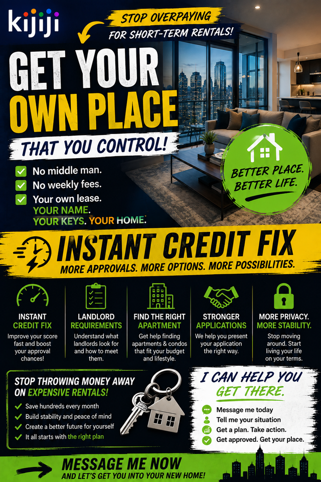 GET YOUR OWN CONDO OR RENTAL THAT YOU CONTROL!