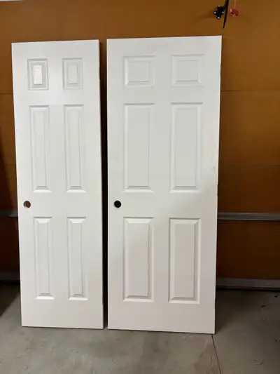 3 x 30” and 24” six panel painted interior doors, View more