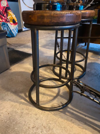Two Rustic Distressed Stools