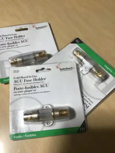 Three Gold Plated In-Line Waterproof AGU Fuse Holders, View more