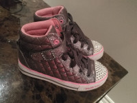 Girls Twinkle Toes Silver High Top Shoes