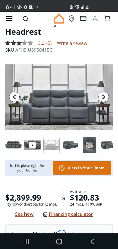 Leather couch, View more