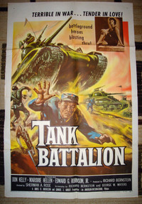 Original 1958 Tank Battalion War Movie Poster Great Artwork