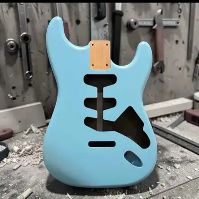 Here is an FTS Alder Daphne Blue Strat body with a nitro finish. Weighs 3 lbs 15 ozs Price is OBO Al...