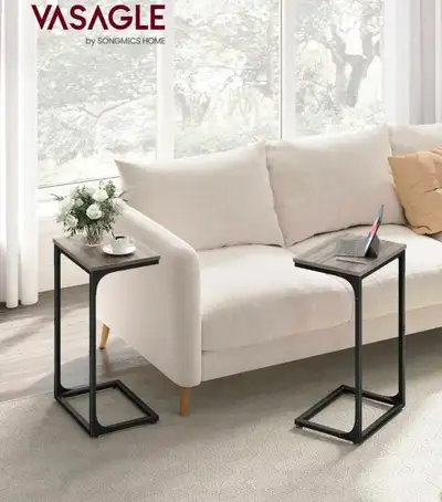 VASAGLE C-Shaped End Table Set, , View more