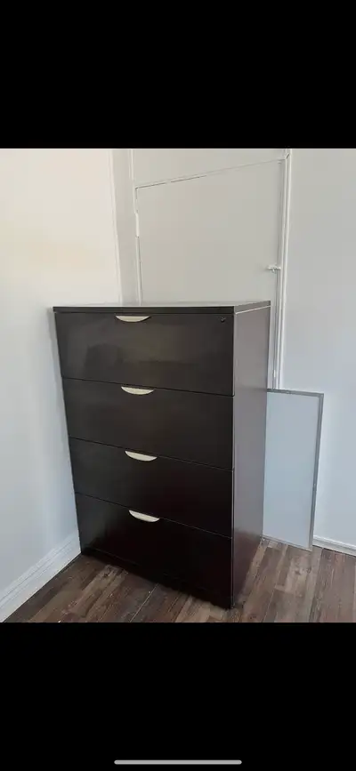 4-Drawer Dark Wood Storage / Filing Cabinet, View more