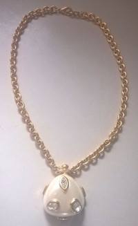 Ivana Trump Gold Tone Chain Link Necklace with Crystal Pendant
