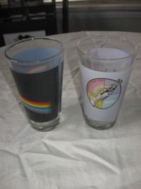 4 Pink Floyd Pint Glasses 2005 Set Collectible Band Glassware