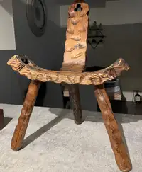 Wooden vintage birthing chair