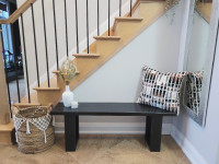 Black Modern Solid Wood Bench