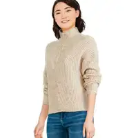 Womens XL George half zipup sweater in beige