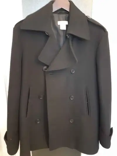Black  Military Wool Pea Coat, View more