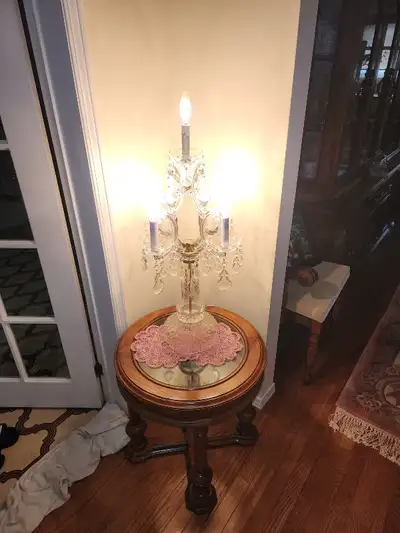 Set of two large crystal lamps, View more