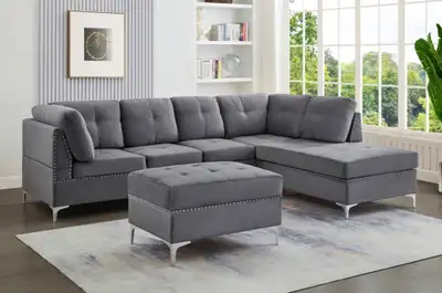 Sectional Sofa w/ Ottoman, View more