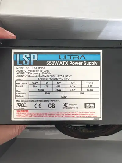 Ultra 550W ATX Power Supply, View more