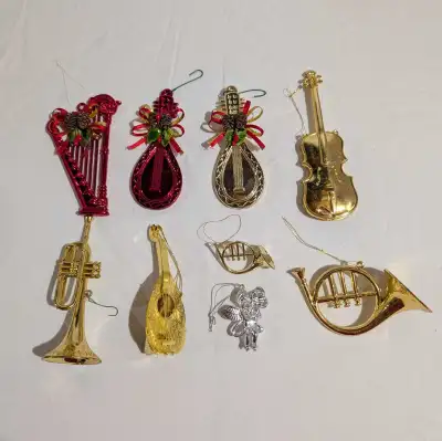 9 musical instruments Christmas tree ornaments, View more