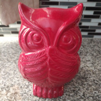 Beautiful Red Ceramic Owl