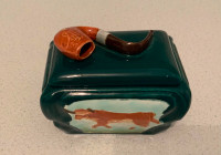 Antique HUMIDOR TOBACCO CONTAINER - Pipe & Bull