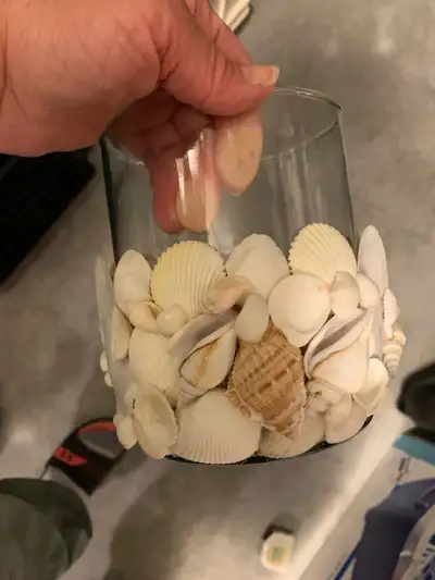 All priced individual. All brand new and not used. 1) vase with shells 6” high, 5” wide $5 2) Metal...