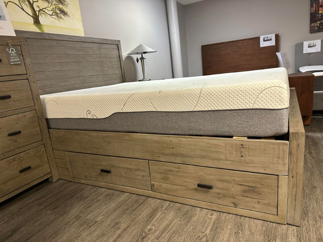 Whistler Reclaimed Wood Platform Bed with 4 storage drawers in Beds & Mattresses in Kamloops