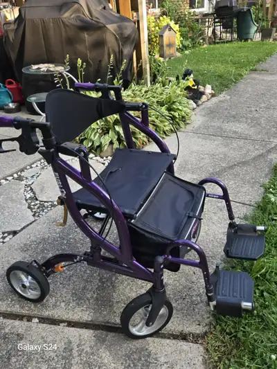 2-IN-1 FOLDING ROLLATOR WALKER/WHEELCHAIR COMBO, View more