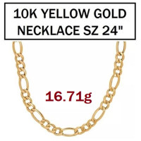 24" 10k Solid Air Gold Necklace