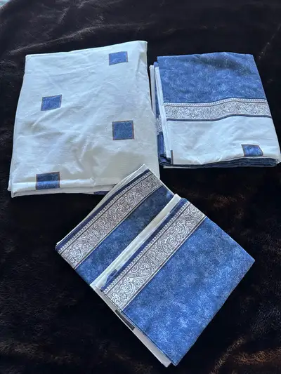 Three different sets of cotton queen size sheet sets in good condition, from smoke free, bug free an...