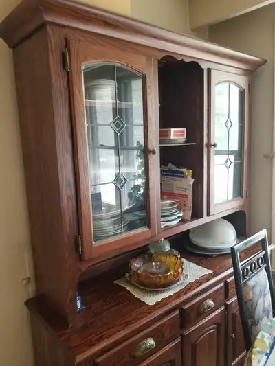 ** Must sell ** - Vintage German made Wooden Hutch 2 piece Display unit Ideal for Living or Dining r...