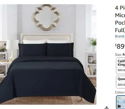 4pc Full Sheet Set - Soft Microfiber - Deep Pocket, View more