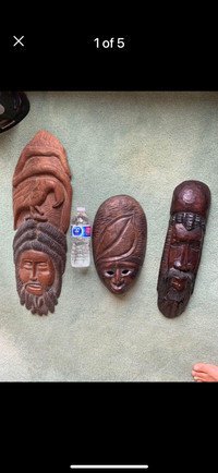 Hand carved wooden masks 