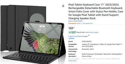 New sealed Google Pixel Tablet Keyboard Rechargeable Case 11”, View more