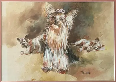Original Yorkie Watercolour, View more