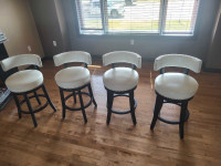 4 studded leather bar stools
