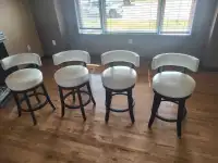 4 studded leather bar stools 24' at seat