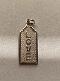 Rare Sterling Silver “LOVE” Pendant Vertical Tag Charm