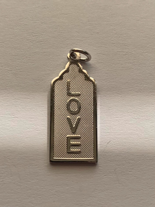 Rare Sterling Silver “LOVE” Pendant Vertical Tag Charm in Jewellery & Watches in Edmonton