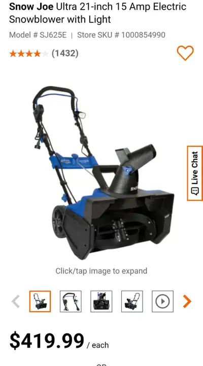 Snowjoe snowblower Electric, View more
