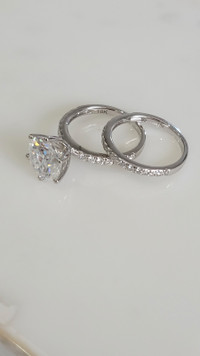 New 4.78ct Diamond Moissanite Engagement Ring Set 18k