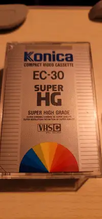 Konica compact video cassette EC-30,Super HG, Super Chroma 