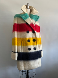 Vintage Hudson’s Bay Blanket Pea Coat Stripe