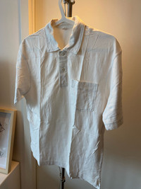Oversized Uniqlo polo shirt for men white