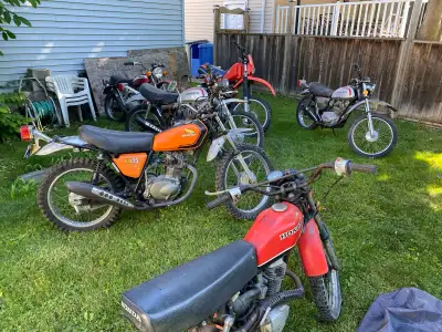 Honda bikes for sale. Most from the 70s. These bikes have been in storage for 5 years. 3 were runnin...