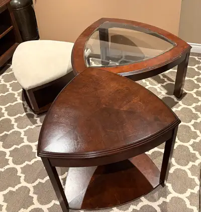 Glass Top Coffe Table, End Table and Foot Stool , View more