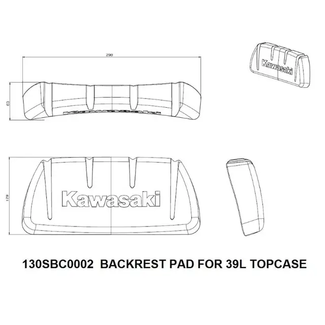 Kawasaki Concours Top Box Back Rest Pad Trunk Case 130SBC-0002 in Other in Barrie - Image 4