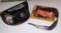 Ed Hardy Aviator Sunglasses with Leather Designer Case + Cloth